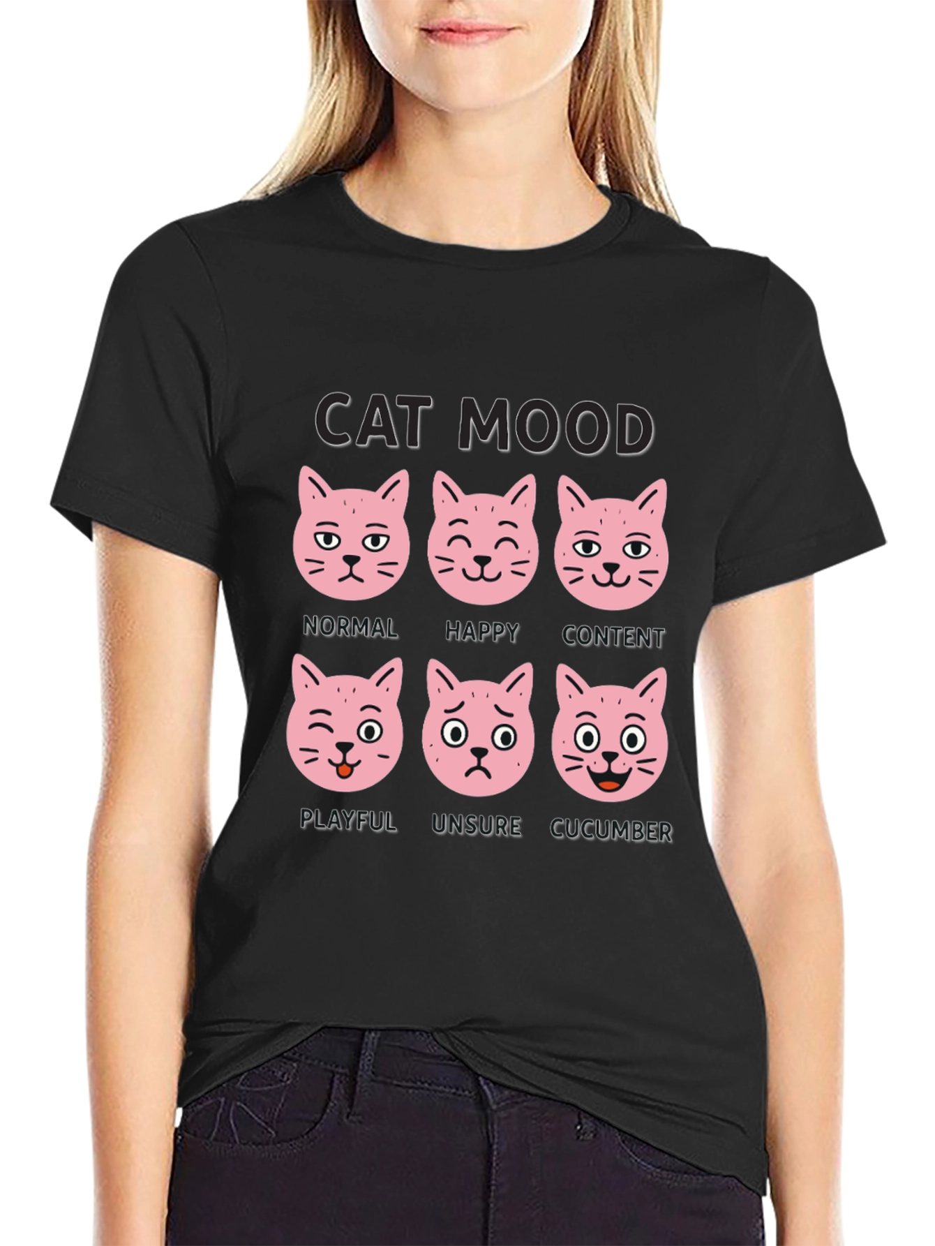 Cat Mood T-Shirt - Funny Cat Expression Tee