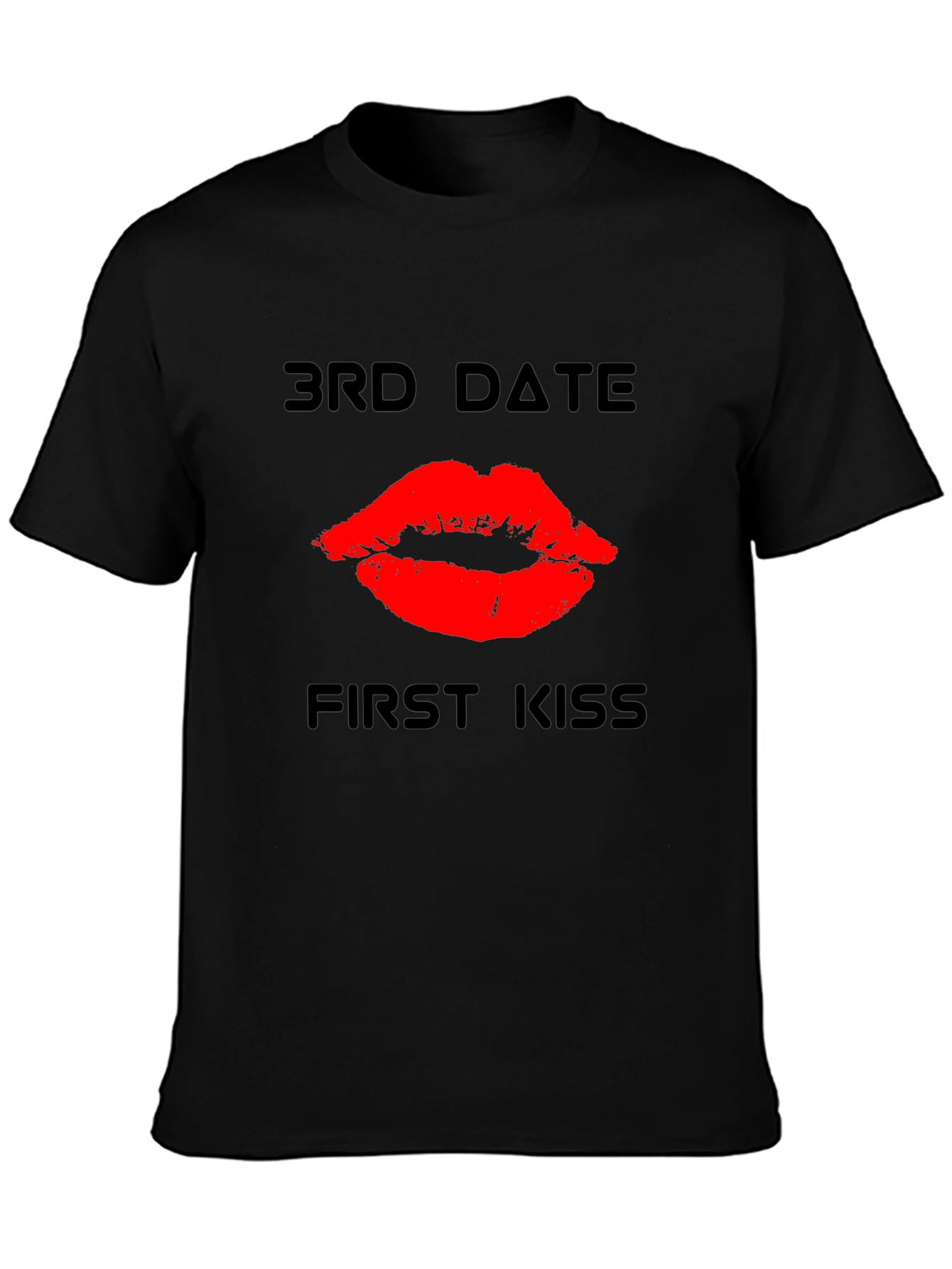 3rd Date First Kiss Graphic Tee - Black