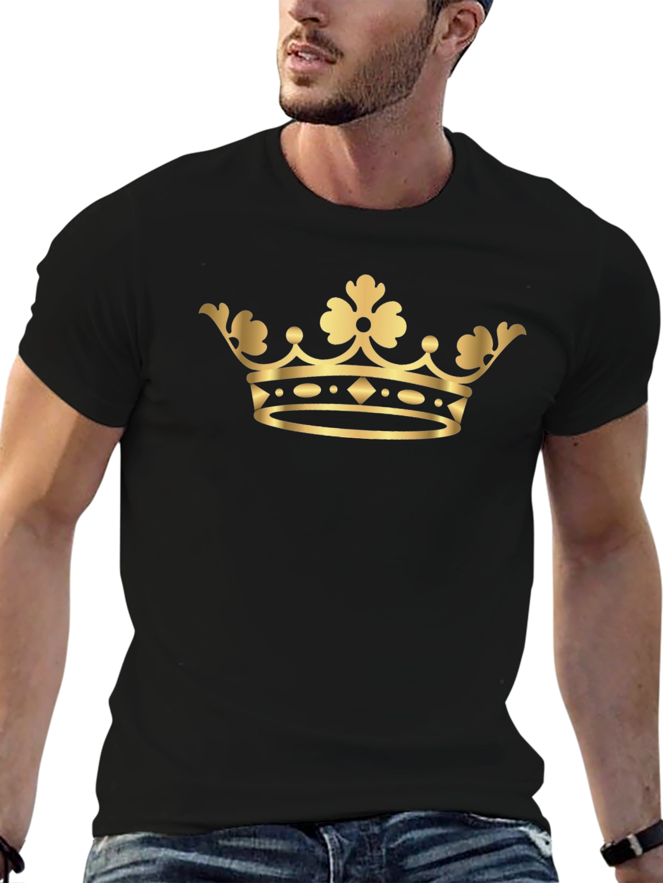 Gold Crown Graphic Tee - Classic Style