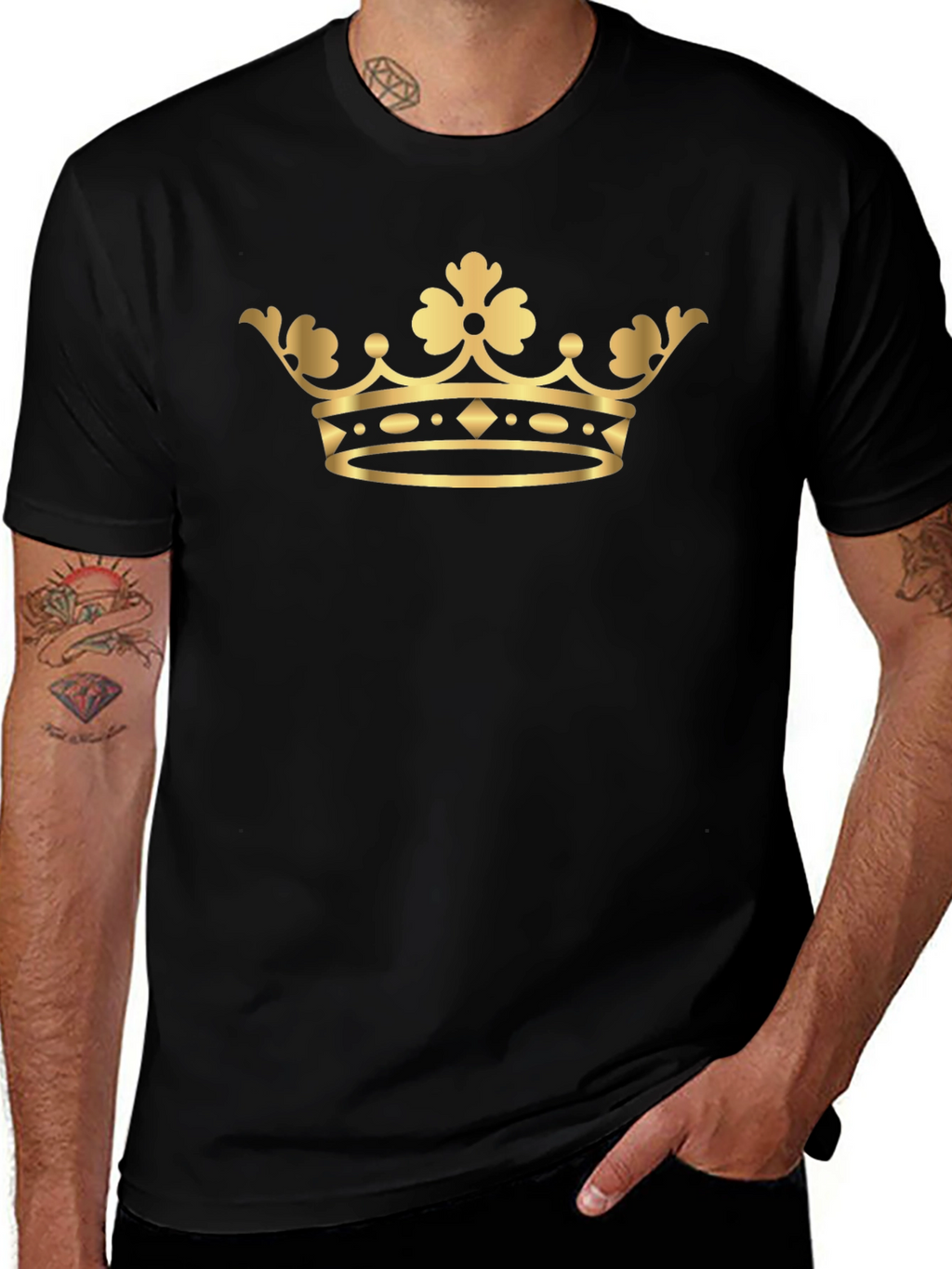 Gold Crown Graphic Tee - Classic Style