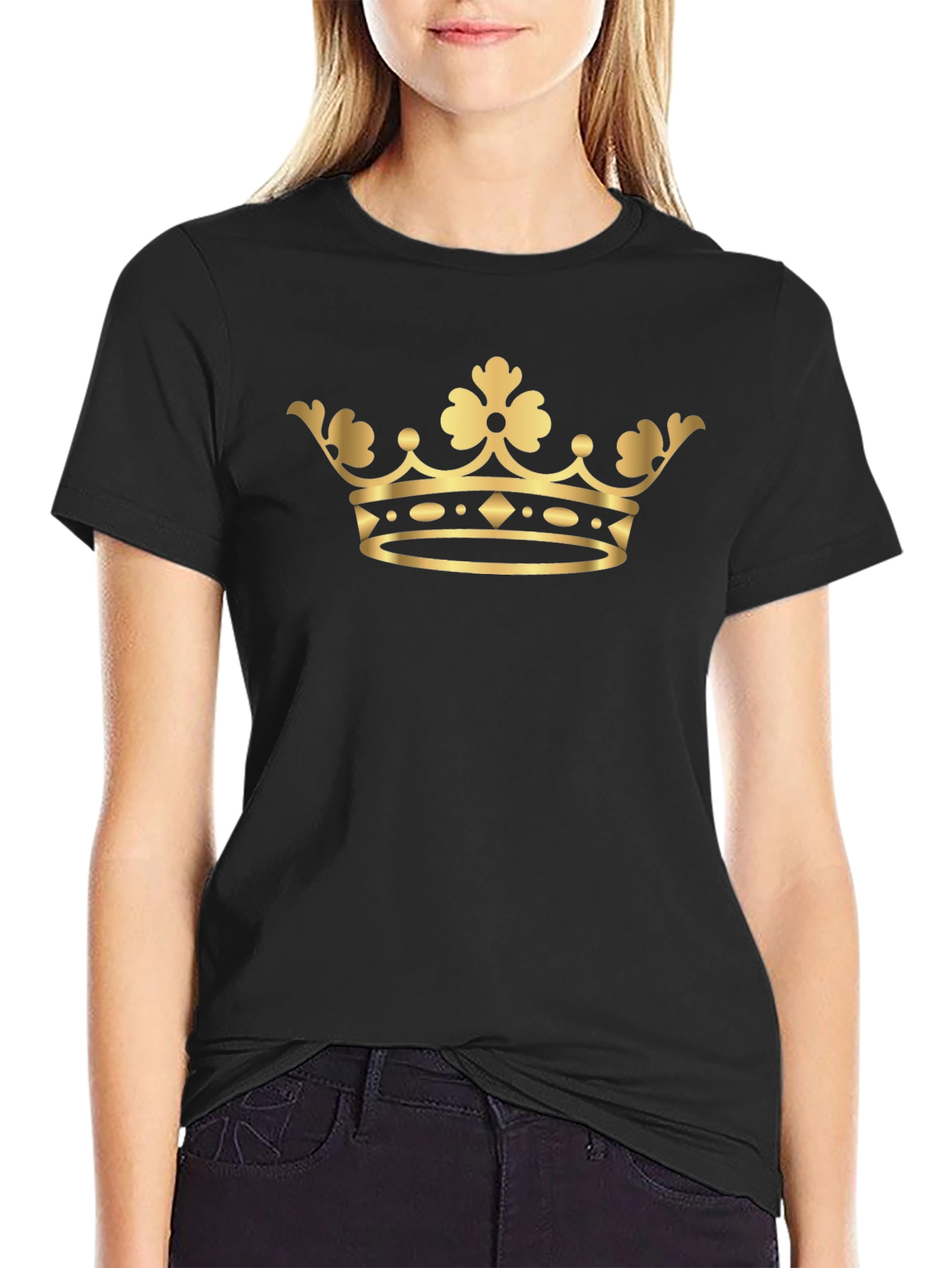 Gold Crown Graphic Tee - Classic Style