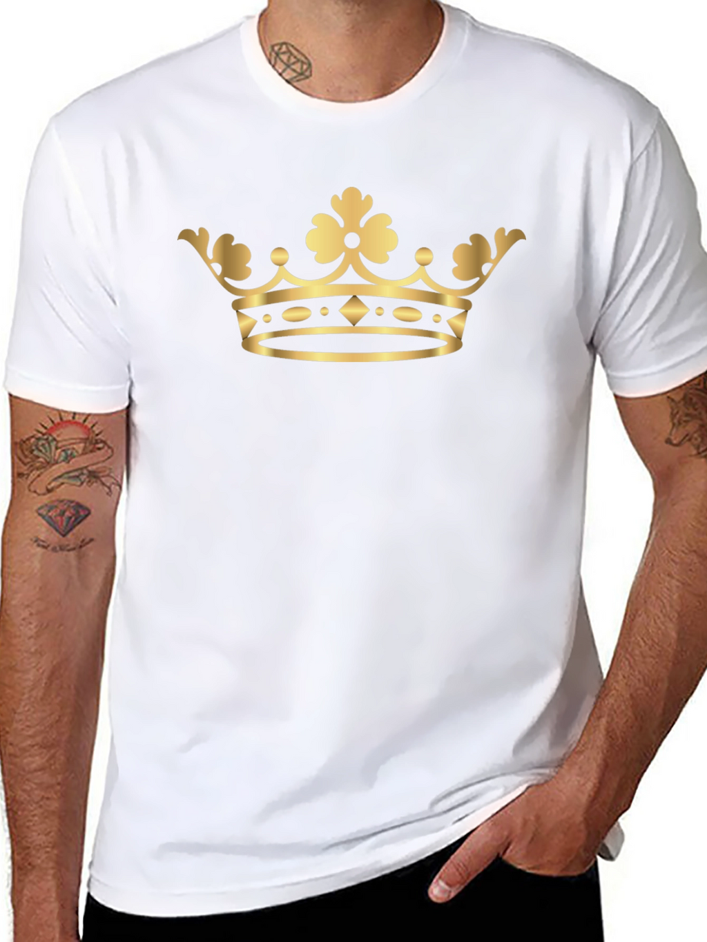 Gold Crown Graphic Tee - Classic Style