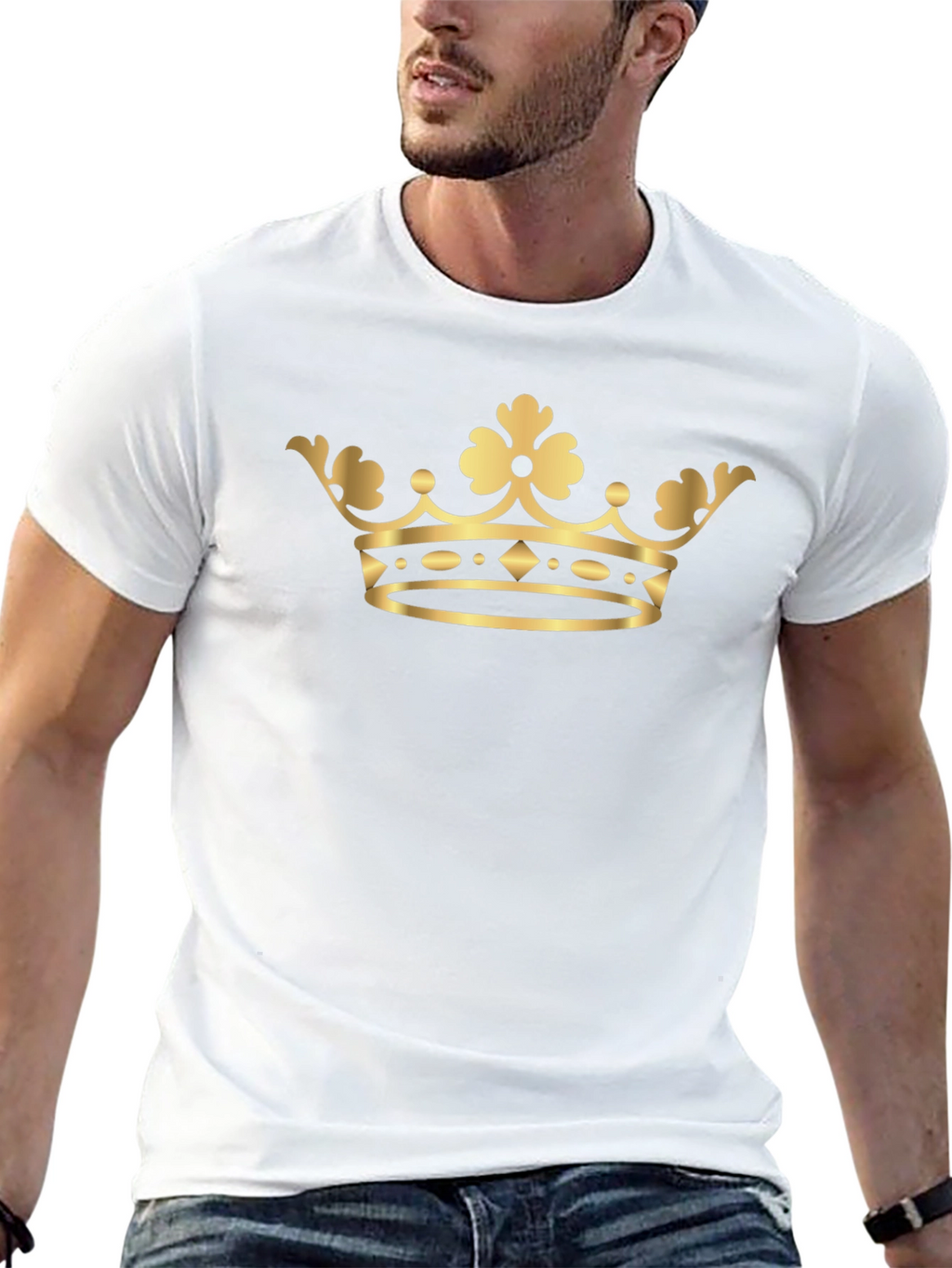 Gold Crown Graphic Tee - Classic Style